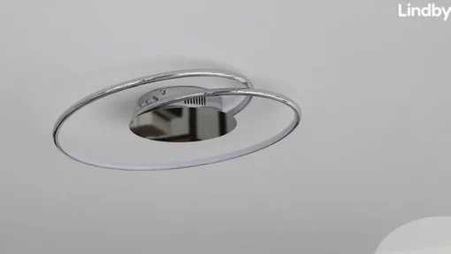 Lindby LED plafondlamp Joline, Ø 46 cm, chroomkleurig, metaal