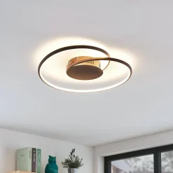 Lindby LED plafondlamp Joline, Ø 45 cm, roestbruin, metaal