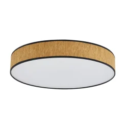 Lindby LED plafondlamp Jutis, beige, zeewier, Ø 50 cm