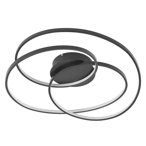 Lindby LED plafondlamp Kateryna, zwart, Ø 60 cm, dimbaar