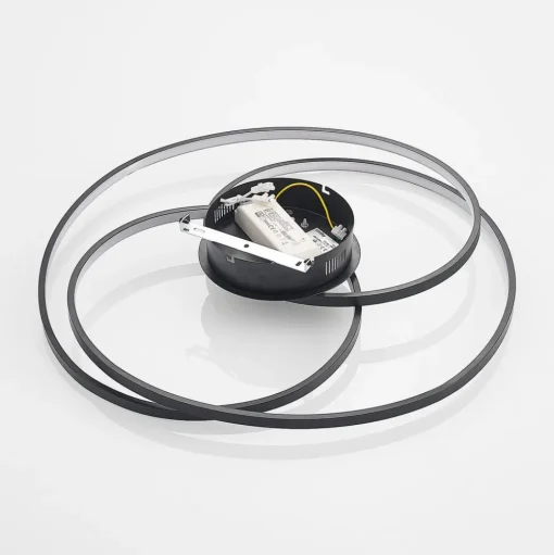 Lindby LED plafondlamp Kateryna, zwart, Ø 60 cm, dimbaar