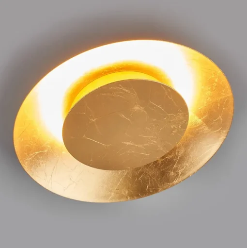 Lindby LED plafondlamp Keti, Ø 35 cm, goud, rond, metaal