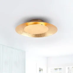 Lindby LED plafondlamp Keti, Ø 35 cm, goud, rond, metaal