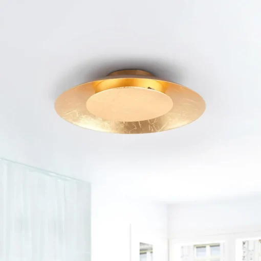 Lindby LED plafondlamp Keti, Ø 35 cm, goud, rond, metaal