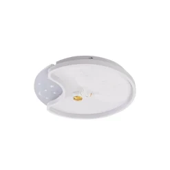 Lindby LED plafondlamp Kosmo, 40 cm, wit, metaal, maan