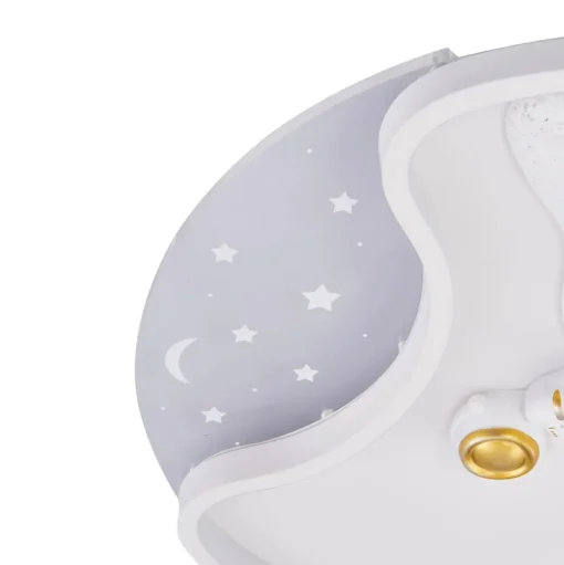 Lindby LED plafondlamp Kosmo, 40 cm, wit, metaal, maan