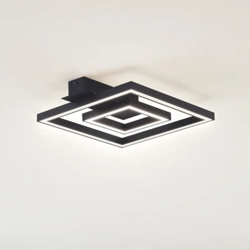 Lindby LED plafondlamp Madamo, zwart, 30 cm, 3000K, aluminium