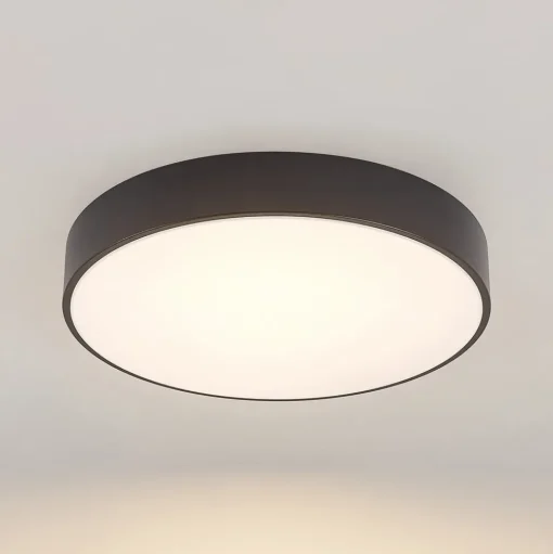 Lindby LED plafondlamp Milada, zwart, CCT, afstandsbediening