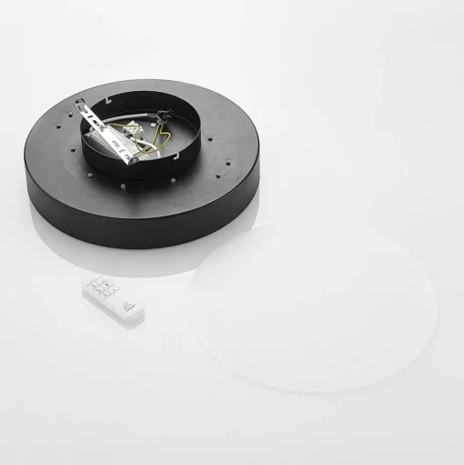 Lindby LED plafondlamp Milada, zwart, CCT, afstandsbediening