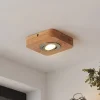 Lindby LED plafondlamp Mikari, 14 cm, hout, draaibaar