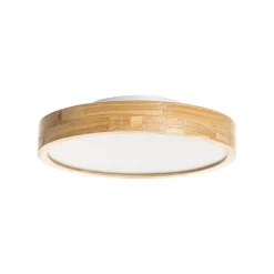 Lindby LED plafondlamp Milada, eiken, CCT, afstandsbediening