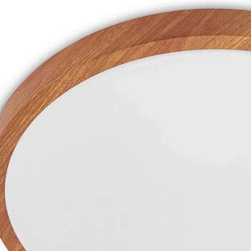 Lindby LED plafondlamp Mynte, Ø43cm, houtlook, kunststof