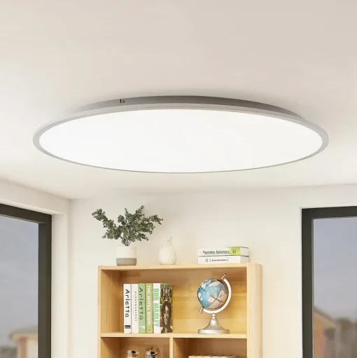 Lindby LED plafondlamp Narima, 4.000 K, Ø 100 cm, zilver