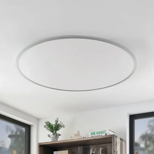 Lindby LED plafondlamp Narima, 4.000 K, Ø 100 cm, zilver