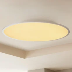 Lindby LED plafondlamp Narima, CCT, Ø 80 cm, zilver