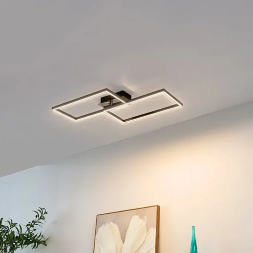Lindby LED plafondlamp Panja, 35 cm, chroomkleurig, ijzer