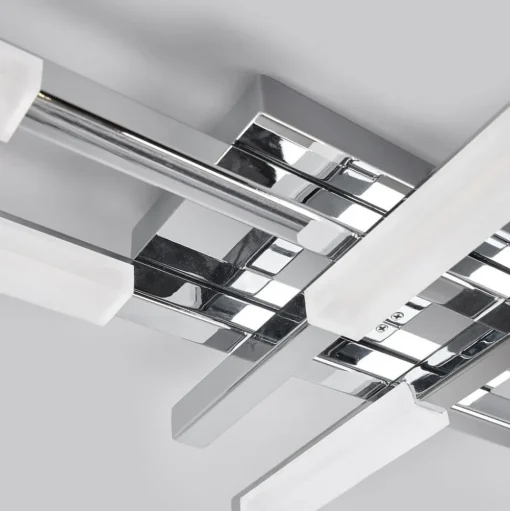 Lindby LED plafondlamp Patrik, 62 cm, 6-lamps, chroom, IP44
