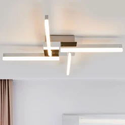Lindby LED plafondlamp Patrik, 59 cm, 4-lamps, chroom, IP44