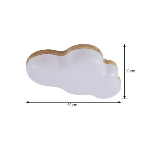 Lindby LED plafondlamp Pilvi, kunststof, wolk, 50 cm