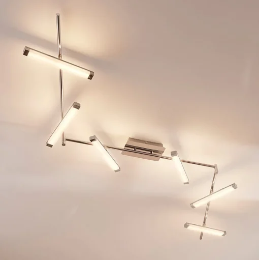 Lindby LED plafondlamp Pilou, 6-lamps, dimbaar, chroom