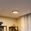 Lindby LED plafondlamp Pravin, Ø 23 cm, 3.000 K, zwart