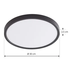 Lindby LED plafondlamp Pravin, Ø 30 cm, dimbaar, zwart
