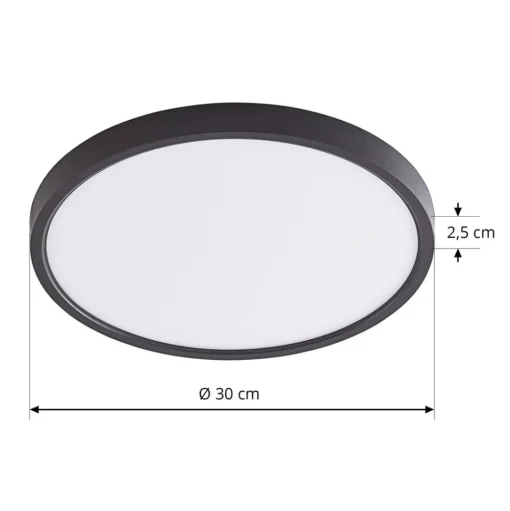 Lindby LED plafondlamp Pravin, Ø 30 cm, dimbaar, zwart