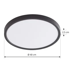 Lindby LED plafondlamp Pravin, Ø 40 cm, 3.000 K, zwart