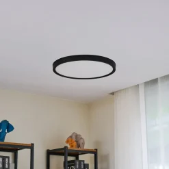 Lindby LED plafondlamp Pravin, Ø 50 cm, CCT, zwart