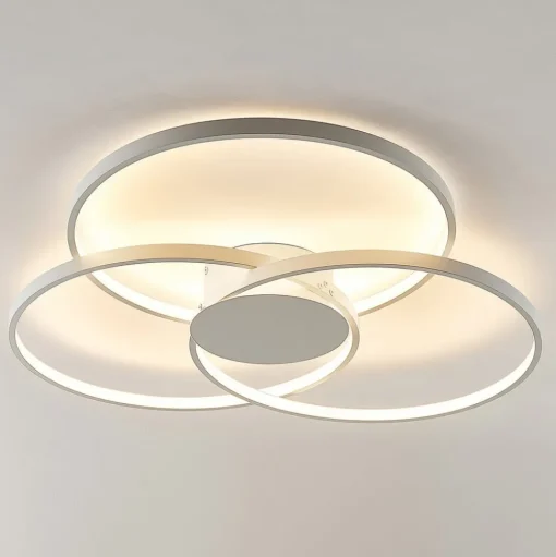 Lindby LED plafondlamp Riley, wit, metaal, 80 cm, dimbaar