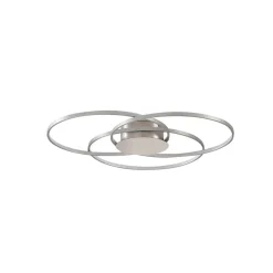 Lindby LED plafondlamp Riley, aluminiumkleurig, metaal, dimbaar