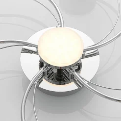 Lindby LED plafondlamp Rouven, spiraalvorm, 6-lamps, grijs