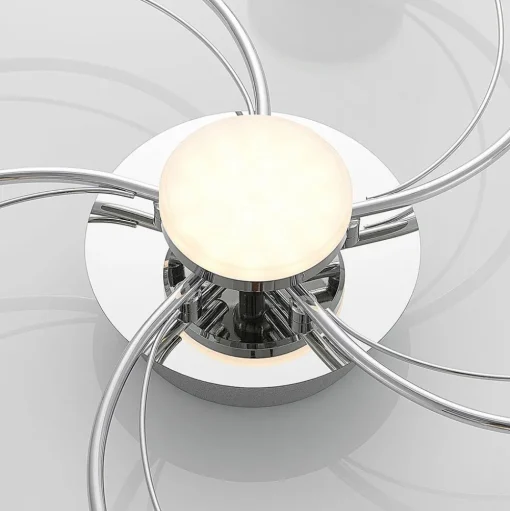 Lindby LED plafondlamp Rouven, spiraalvorm, 6-lamps, grijs