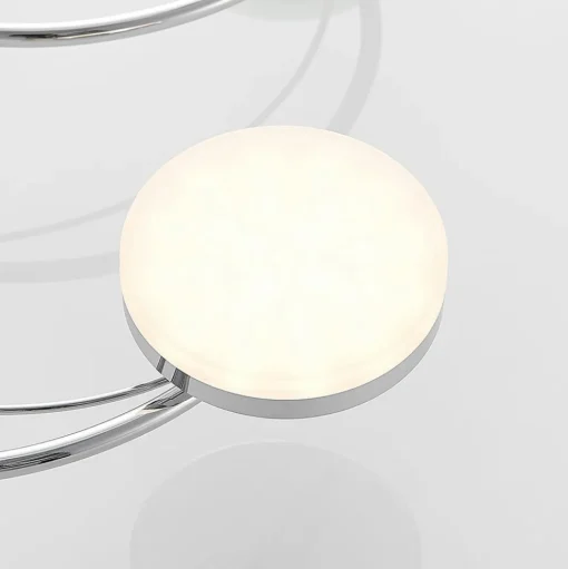 Lindby LED plafondlamp Rouven, spiraalvorm, 6-lamps, grijs