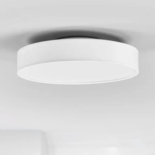 Lindby LED plafondlamp Saira, Ø 40 cm, wit, textiel