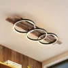 Lindby LED plafondlamp Sentoa, hout, 100 cm lang, 3.000 K