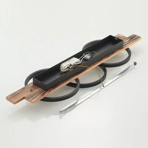 Lindby LED plafondlamp Sentoa, hout, 100 cm lang, 3.000 K