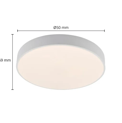 Lindby LED plafondlamp Simera, Ø 50cm, wit, metaal