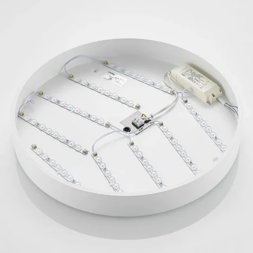 Lindby LED plafondlamp Simera, Ø 50cm, wit, metaal