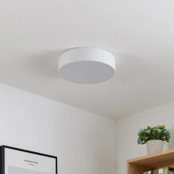 Lindby LED plafondlamp Simera, Ø 30cm, wit, metaal