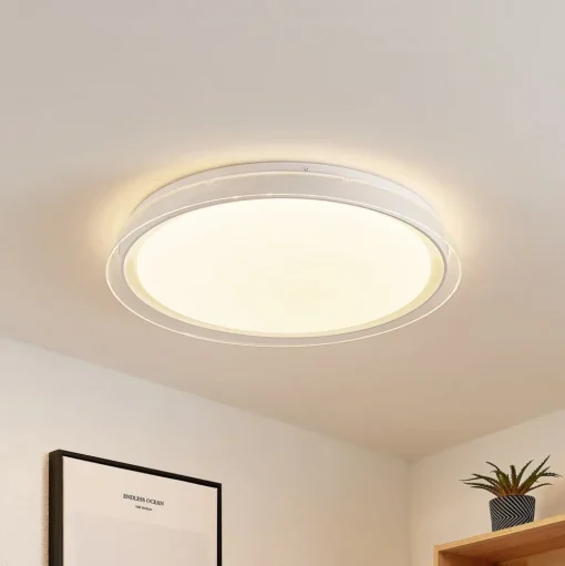 Lindby LED plafondlamp Sleya Ø 50 cm, wit, CCT, dimbaar