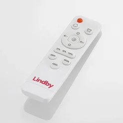 Lindby LED plafondlamp Todor, 50 cm, antraciet, CCT, hout