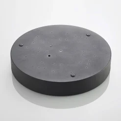 Lindby LED plafondlamp Todor, 50 cm, antraciet, CCT, hout