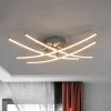 Lindby LED plafondlamp Yael, chroomkleurig, metaal, 67 cm lang