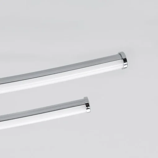 Lindby LED plafondlamp Yael, chroomkleurig, metaal, 67 cm lang