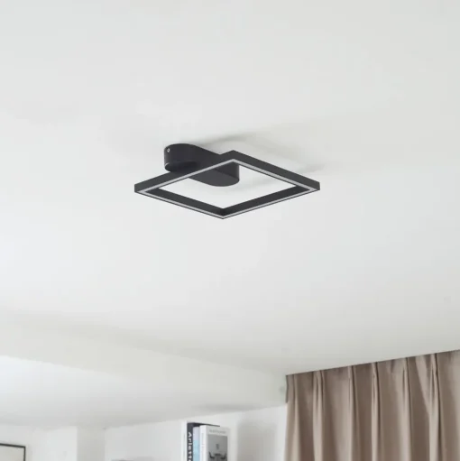 Lindby LED plafondlamp Yulla, zwart