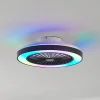 Lindby LED plafondventilator Teleo, Ø48 cm, zwart, DC, Tuya