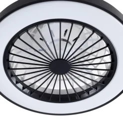 Lindby LED plafondventilator Teleo, Ø48 cm, zwart, DC, Tuya