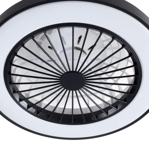 Lindby LED plafondventilator Teleo, Ø48 cm, zwart, DC, Tuya