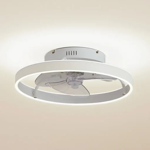 Lindby LED plafondventilator Momitu, wit, aluminium, Ø 50 cm